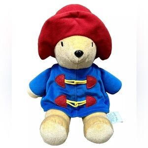 Vtg Paddington Bear Kids Gifts Plush Stuffed Animal Blue Jacket Coat Red Hat